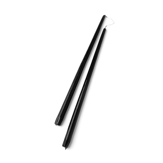 Two super long black  18" handcrafted taper candle