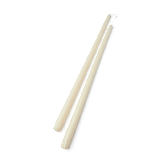 Two super long ivory 18" handcrafted taper candle